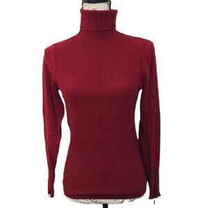 WHITE HOUSE BLACK MARKET ZIP CUFF RIBBED TURTLENECK SWEATER XS